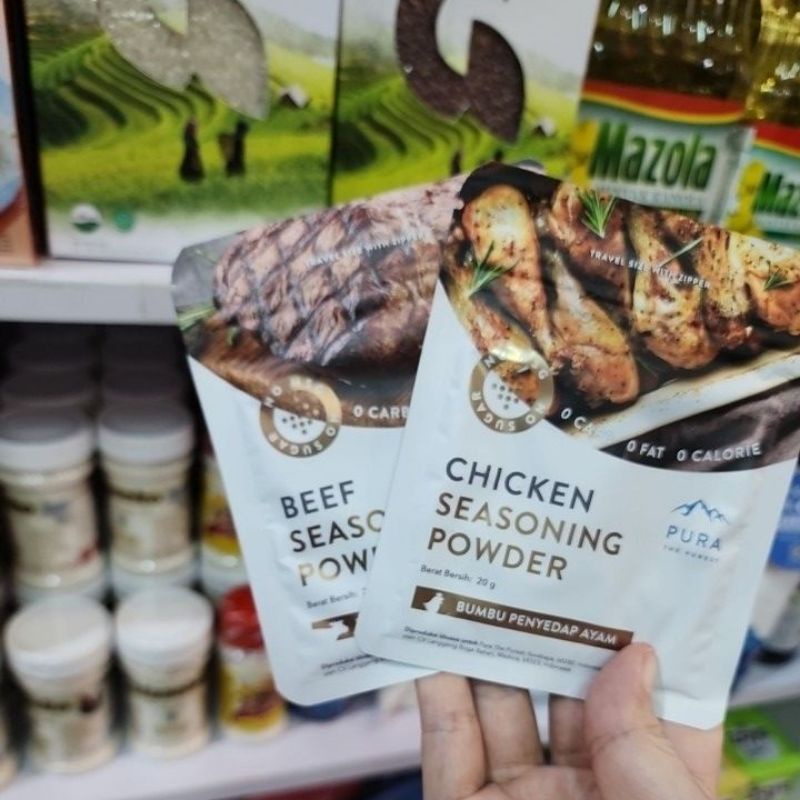 

PURA - Chicken, Beef, Vegan Seasoning Powder / Net Weight 20 gram. Ready Manado