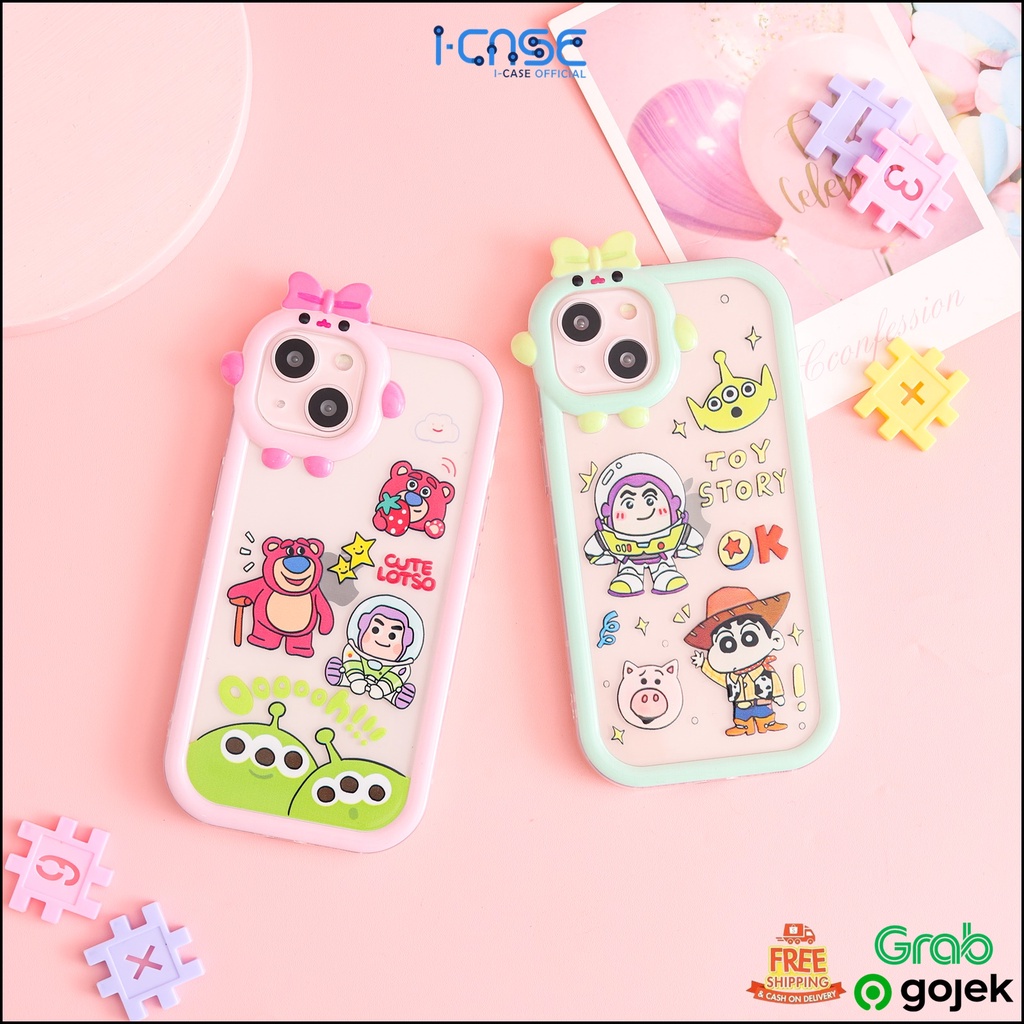 Softcase 3D Character Cartoon Full Cover for iPhone 7 8 PLUS XR X XS Max / 11 Pro Max / 12 Pro Max / 13 Pro Max / 14 Plus Pro Max