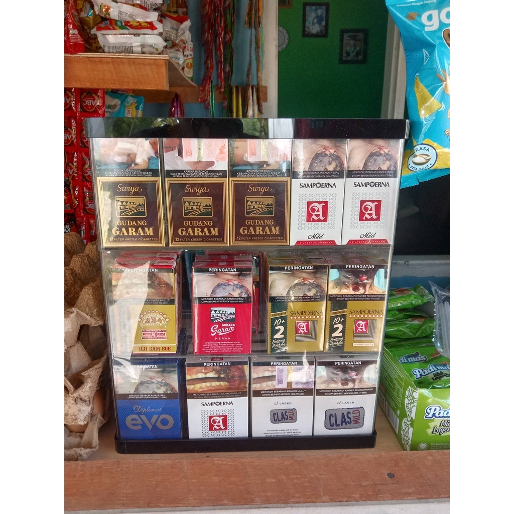 Etalase Rokok Akrilik Ukuran 25 x10 x 30