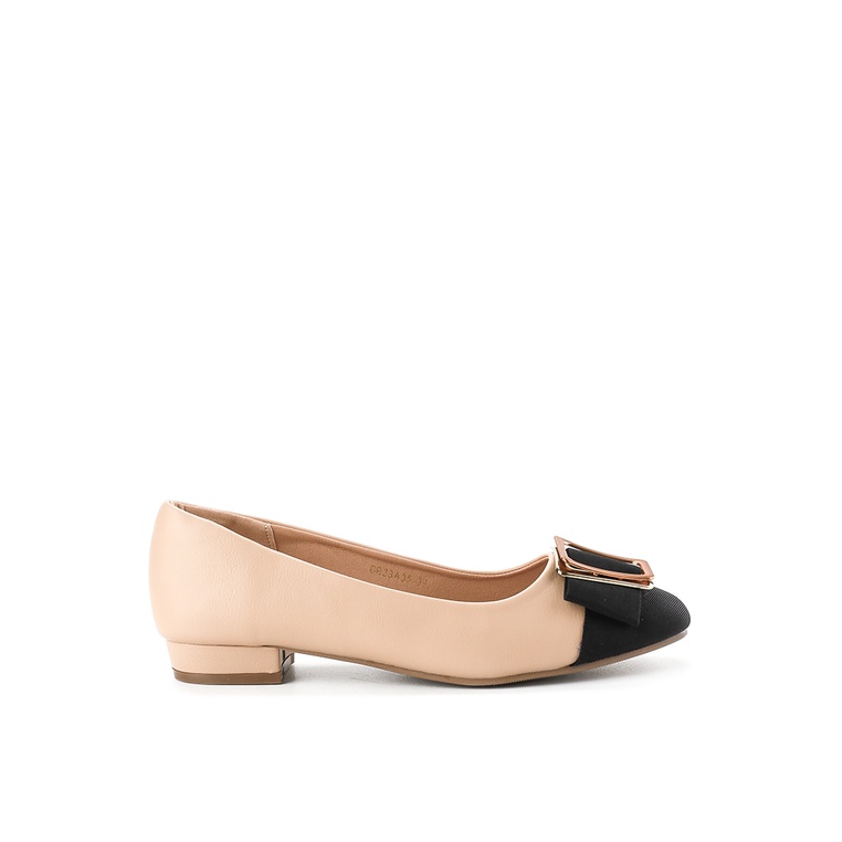 Sepatu Flat Vizzano Original Insole sintetis Teplek Kuliah Simple Branded Bilqis Wanita Women Cream