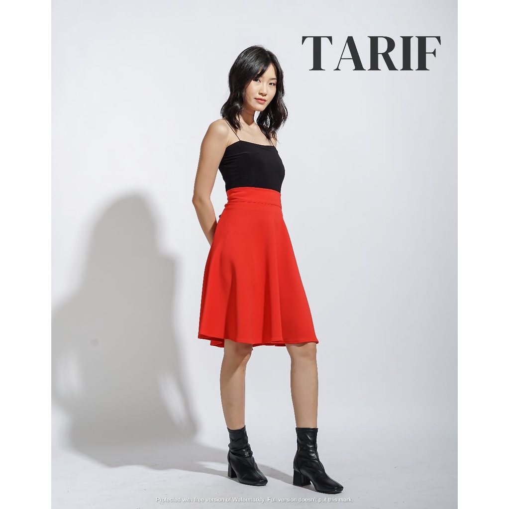 Naomi Flare Skirt Korean Style By TARIF- Rok High Waist 1/2