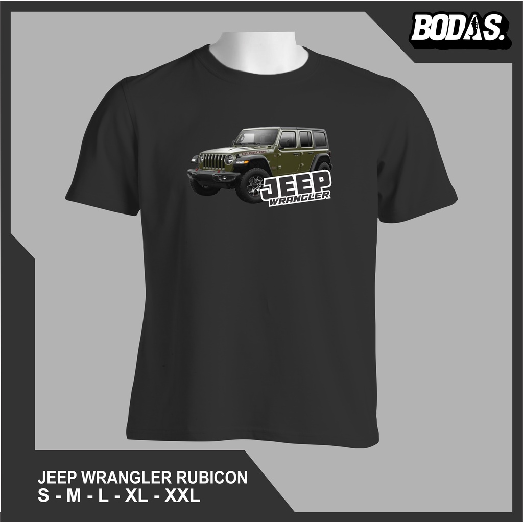 KAOS HITAM DISTRO OTOMOTIF MOBIL JEEP WRANGLER RUBICON