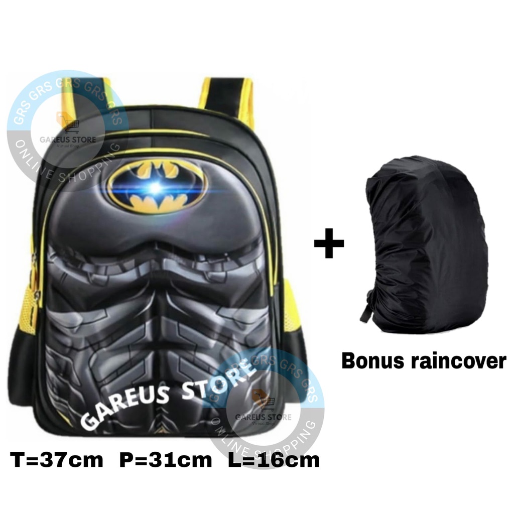 tas timbul termurah ransel sekolah SD anak laki laki motip 3D timbul // tas anak laki laki SD batman