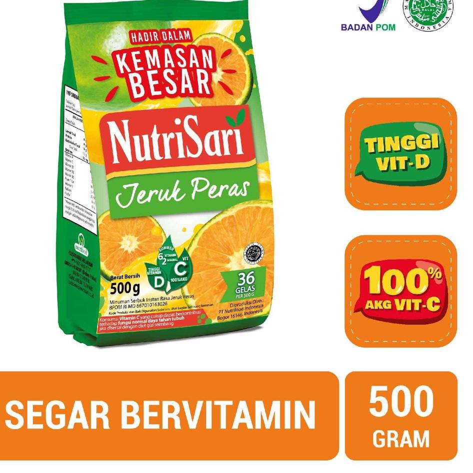 

12.12 Product HOT NutriSari Jeruk Peras Powder Refill 500gr - Minuman Buah Vitamin C 