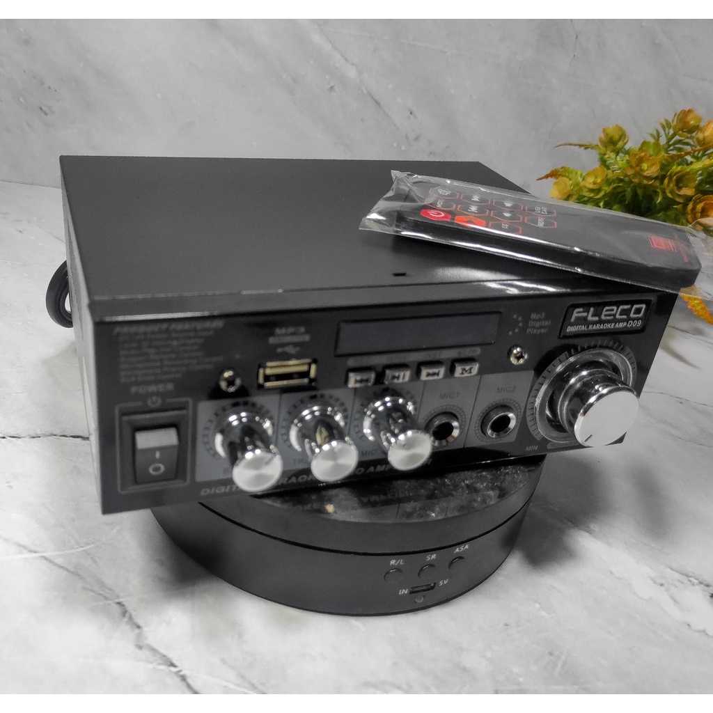Power Amplifier Fleco D-09 AC DC Radio bisa Bluetooth