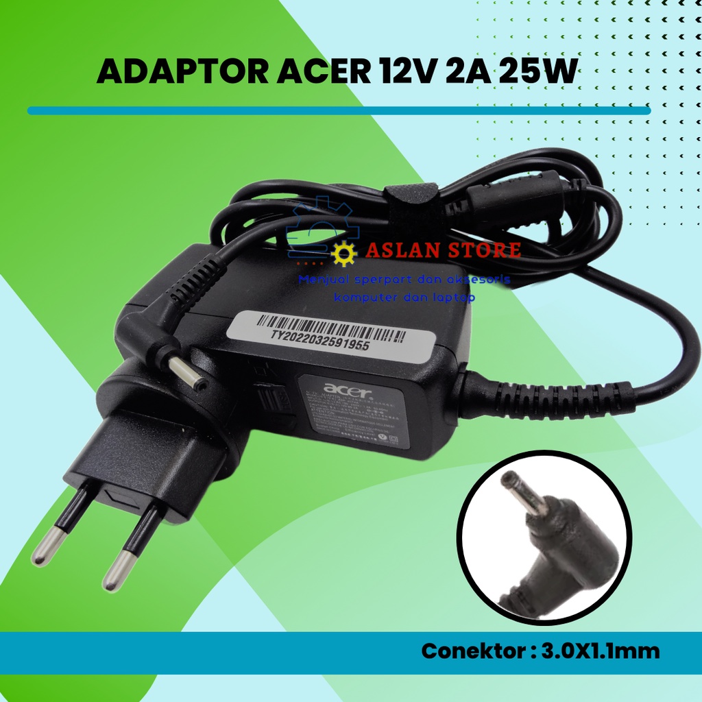 Charger Casan Laptop 12v 2a Adaptor ACER ONE 14 L1410 - Acer 12Volt 2Ampere Acer Iconia Tablet W3-810 Gateway Tab Tp A60