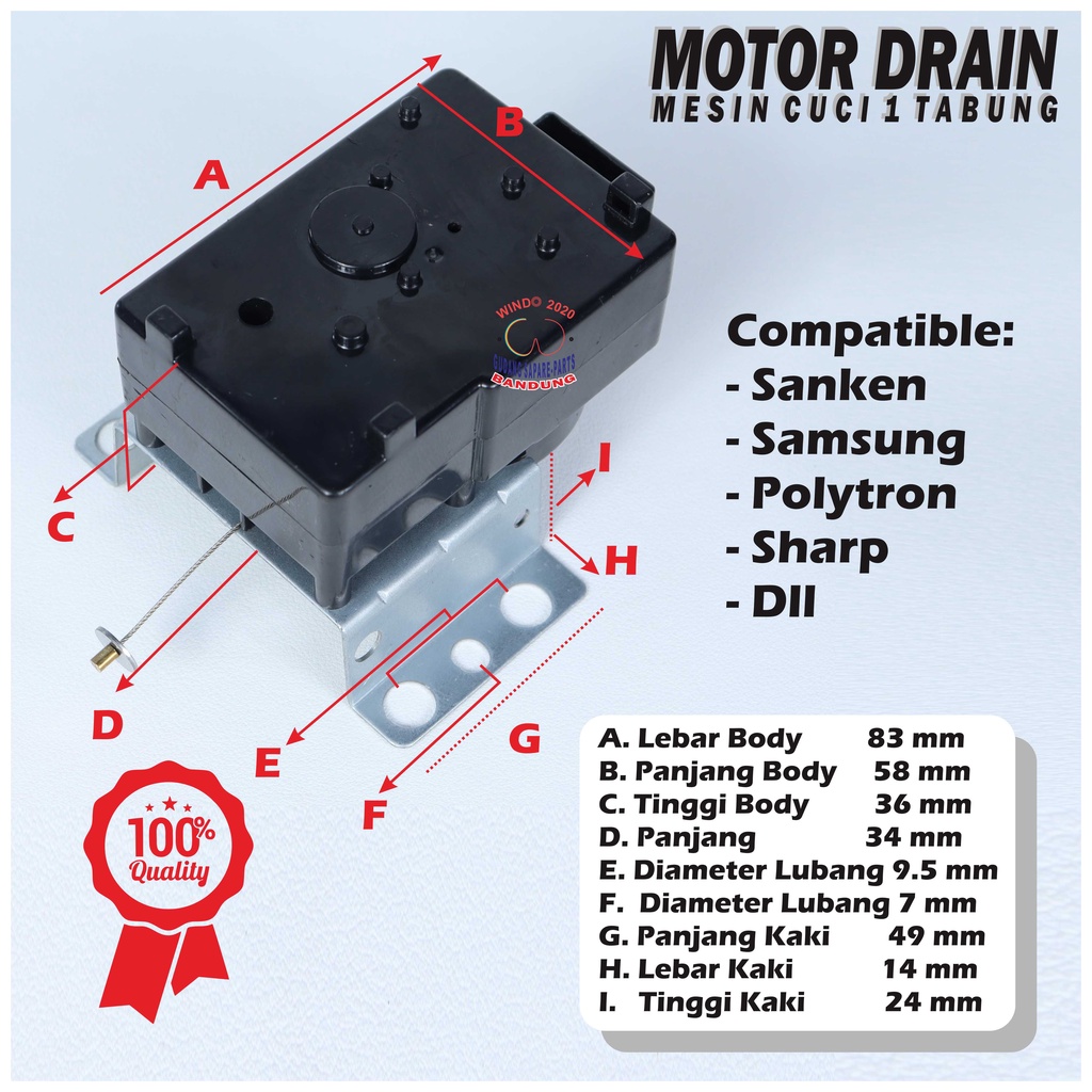 MOTOR DRAIN MESIN CUCI 1 TABUNG | DREN TARIKAN BUANGAN AIR MESIN CUCI RETRACTOR UNIVERSAL SAMSUNG DLL