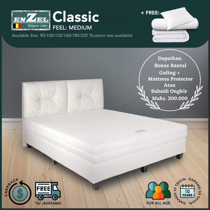 Terlaris Full Set Kasur Latex Enzel Classic Uk 160X200