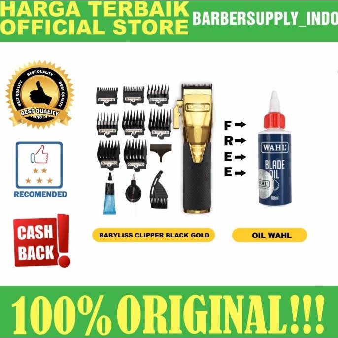 BABYLISS PRO CLIPPER FX GOLD BLACK / MESIN ALAT CUKUR RAMBUT ORIGINAL