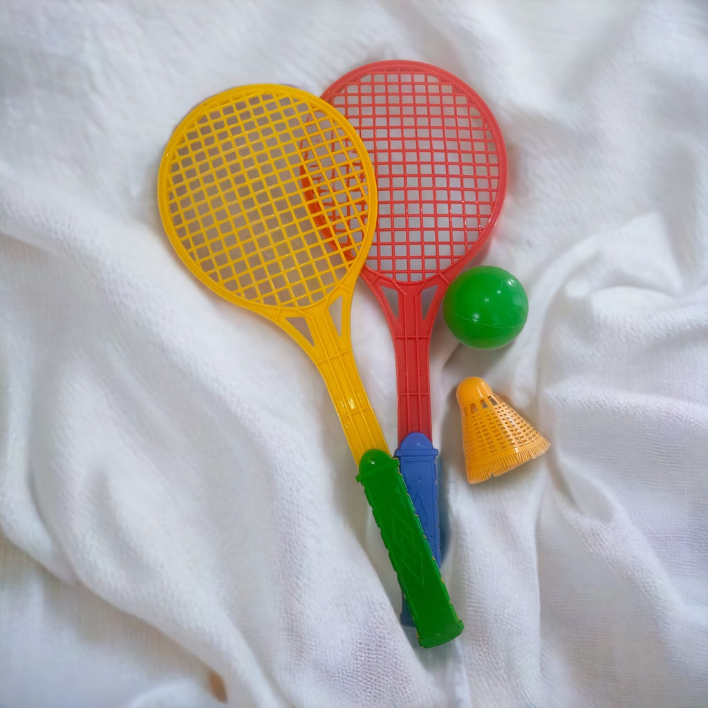 Mainan Raket Badminton Plastik Anak / 2 Raket 1 Bola