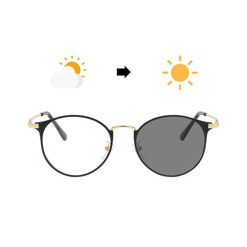 MMM Kacamata Photocromic Anti Radiasi 6694 Kaca Mata Wanita Pria Anti Silau Sunglasses Korean Style Photochromic Murah Import