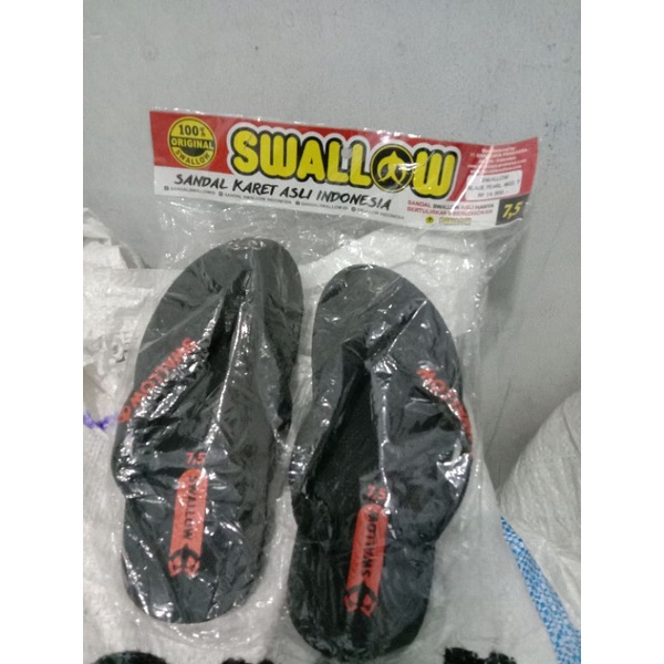 sandal jepit swalow original  hitam anak ukuran 7,5 / 8 / 8,5 / 9