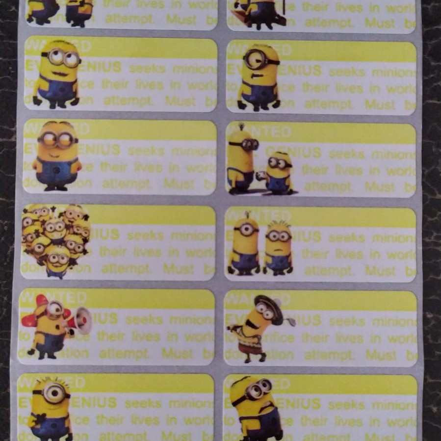 

Label Nama Waterproof - Minion