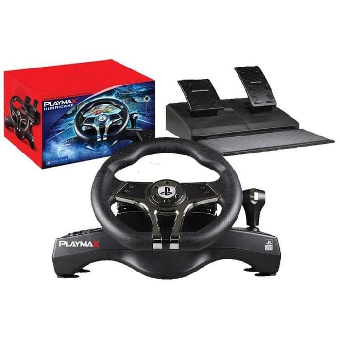 Terlaris Playmax Hurricane Steering Wheel For Ps4 & Ps3