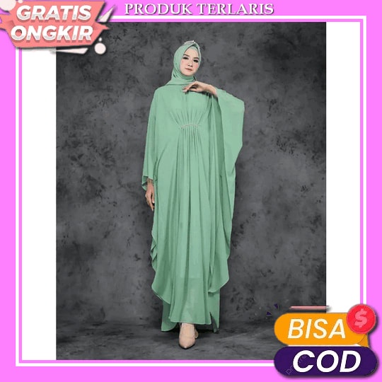 Sasikirana - Fayra Kaftan Bahan Tile Dot Full Depan Belakang Mewah / Baju Gamis Wanita Terbaru 2023 