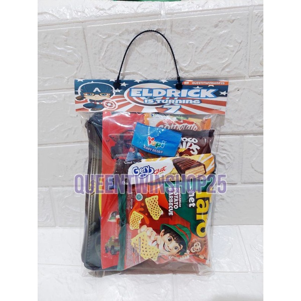 

PAKET SNACK ULTAH + SOUVENIR TEMPAT PENSIL + ALAT TULIS