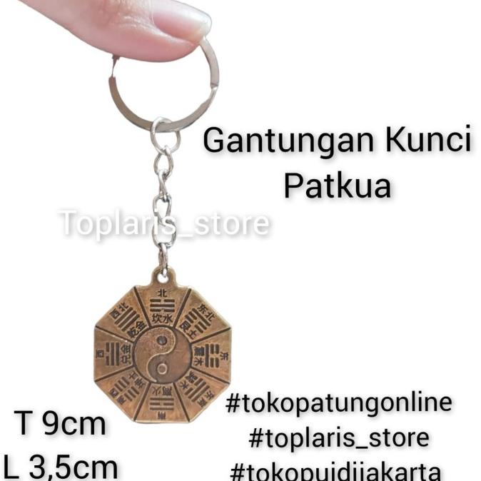 Gantungan Kunci Patkua Yin Yang Kuningan