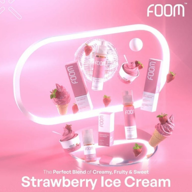 FREEBASE FOOM STRAWBERRY ICE CREAM LIQUID 60ML