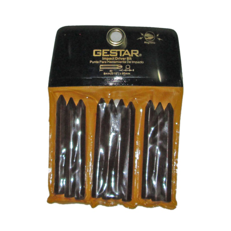 GESTAR/CROSSMAN-Set Mata Obeng Philips Impact Dr Bit(5/16") PH2 Silver 80mm