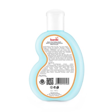 Bambi Hair and Body Bath 2 in 1 Sampo dan Sabun Mandi Bayi 100ml