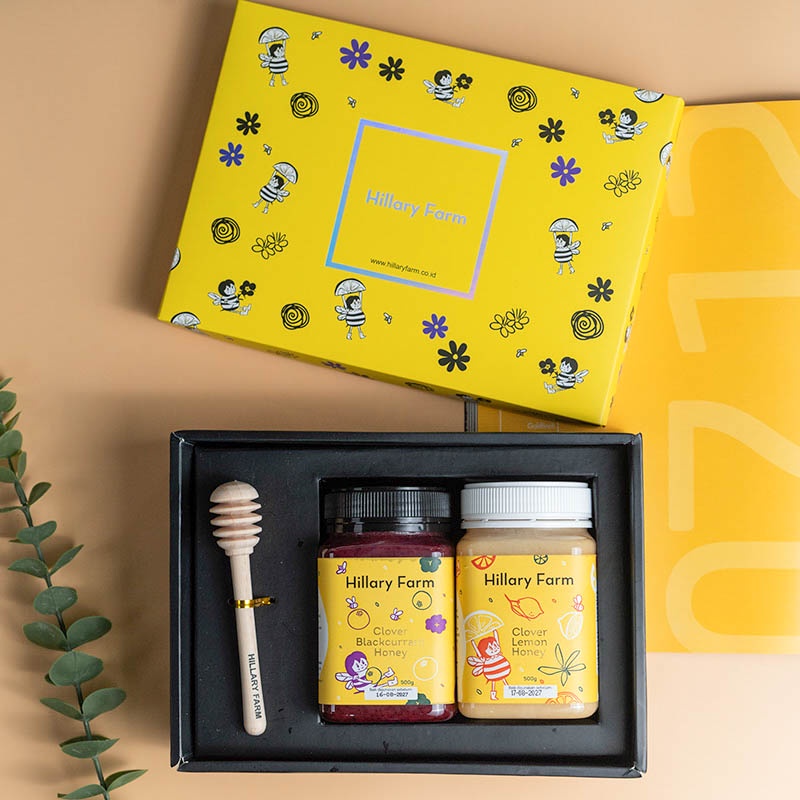

Hampers Clover Blackcurrant Honey + Clover Lemon Honey Free Spoon Madu
