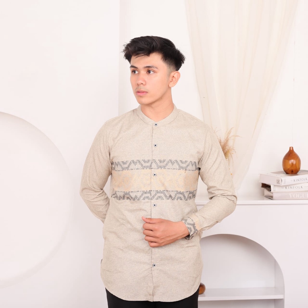 Baju Koko Lengan Panjang Busyra ~ Kemeja Koko ~ Baju Muslim Pria