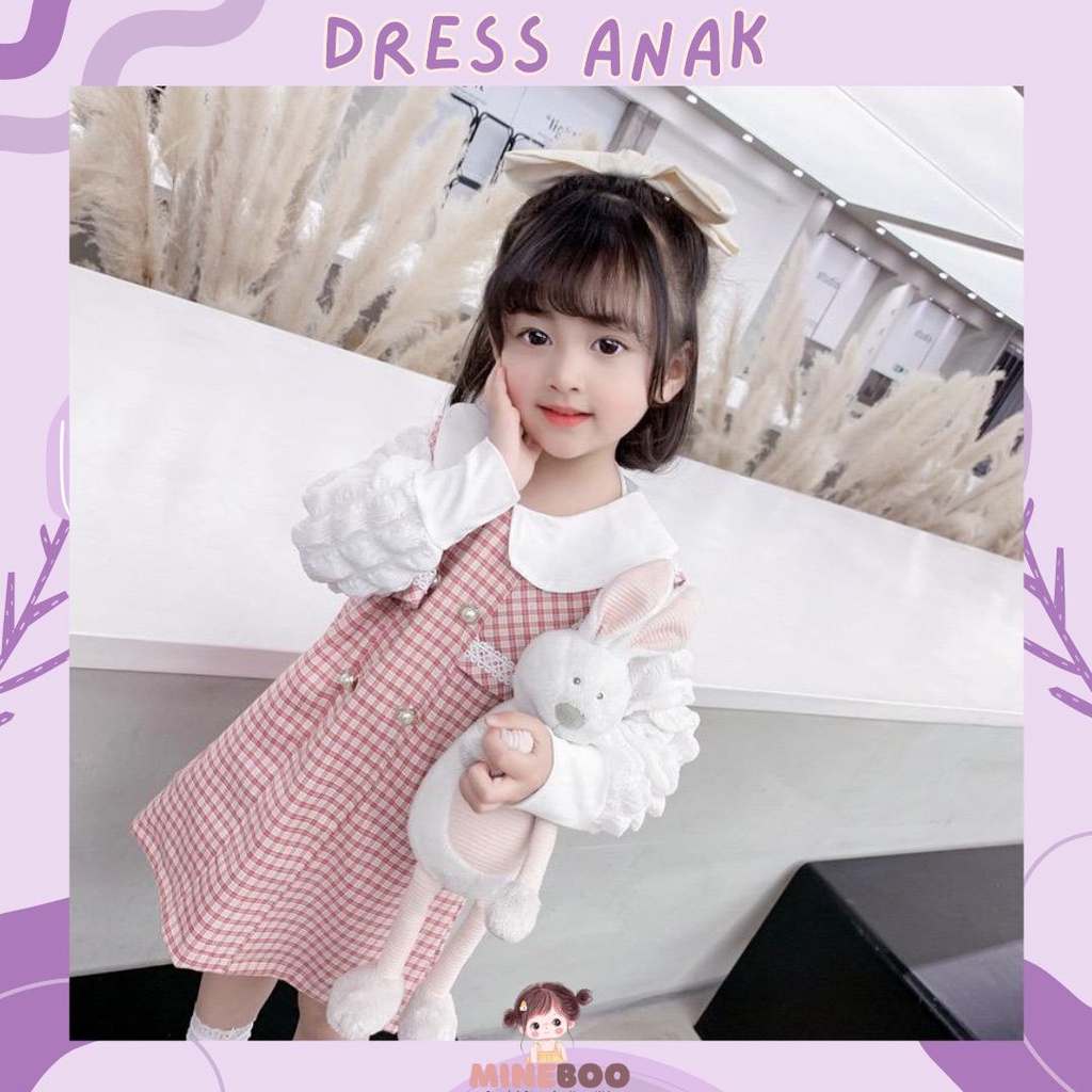 mineboo - DRESS BECCA PEARLS EBV Baju Dress Anak Perempuan Import Bayi Perempuan Gaun Rok Pakaian anak