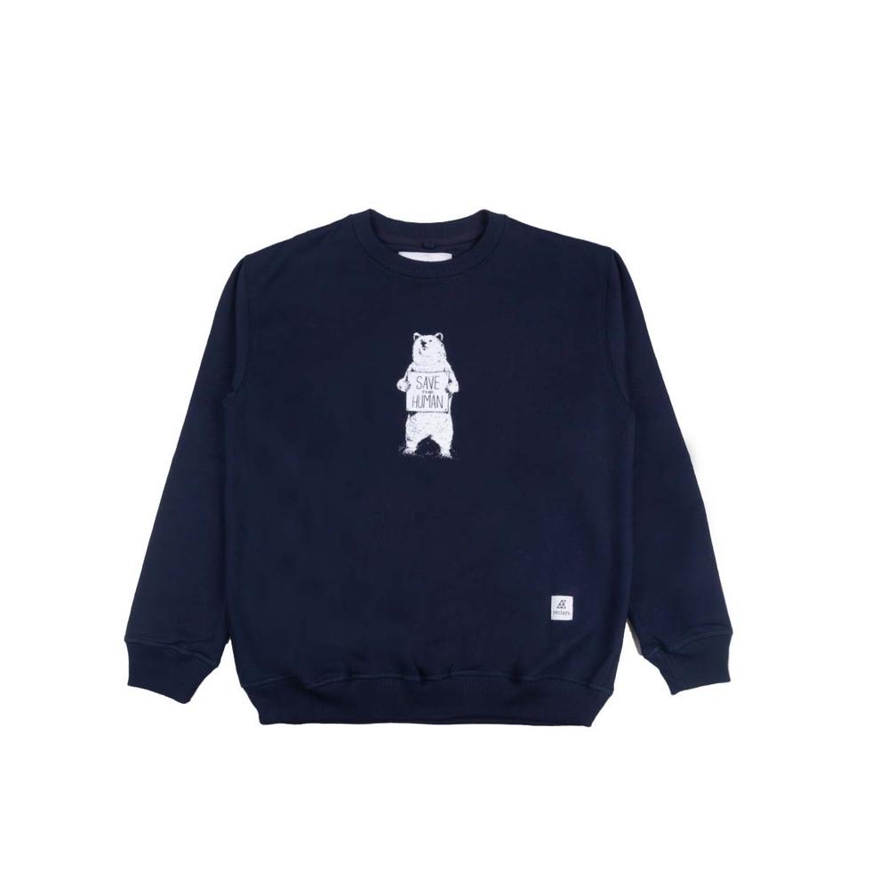 TERMURAH Reclays Sweater Save The Human Crewneck Navy
