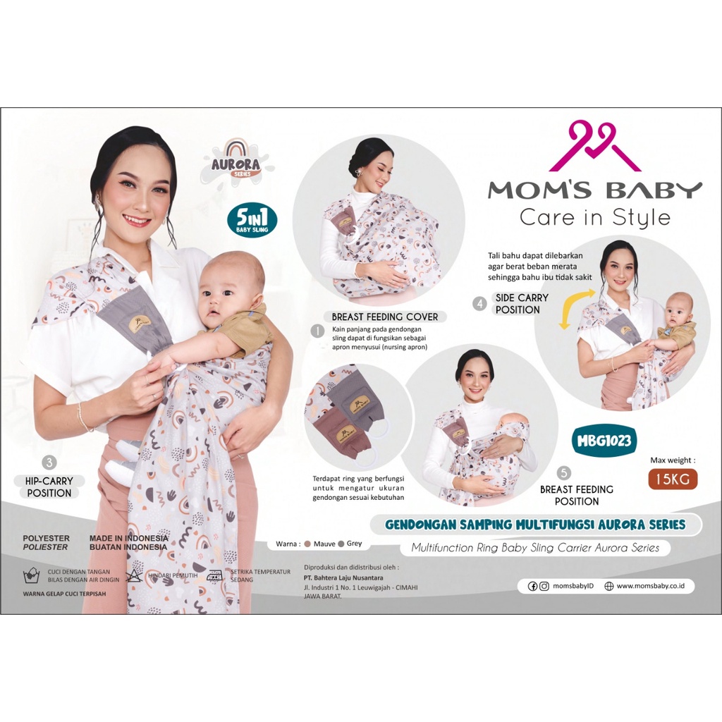 Gendongan Bayi  Samping Multifungsi Mom's Baby Aurora MBG1023