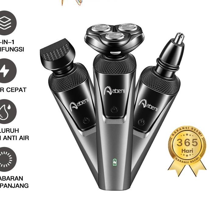 ▲ Abeni Alat Cukur Elektrik /Shaver/cukur jenggot  Listrik Portable 3IN1 Upgrade kelabu ❉