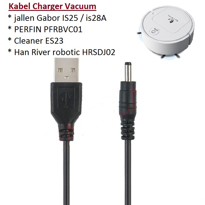 Kabel Usb charger robot vacum vacuum cleaner jallen gabor Perfin mitsuyama es28 ES23 IS25 is28A PFRB
