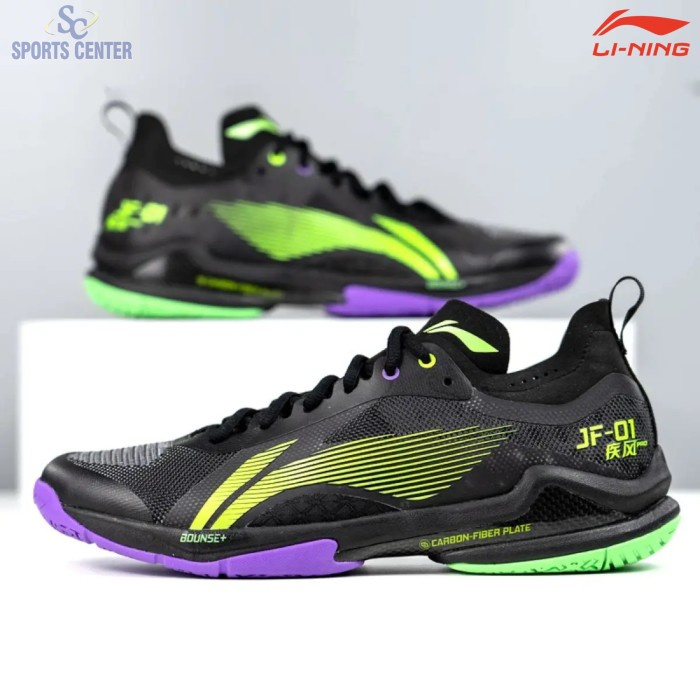 {MentariStore} New Sepatu Badminton Lining JF-01 / JF01 Blast Pro AYAS012 Black Murah