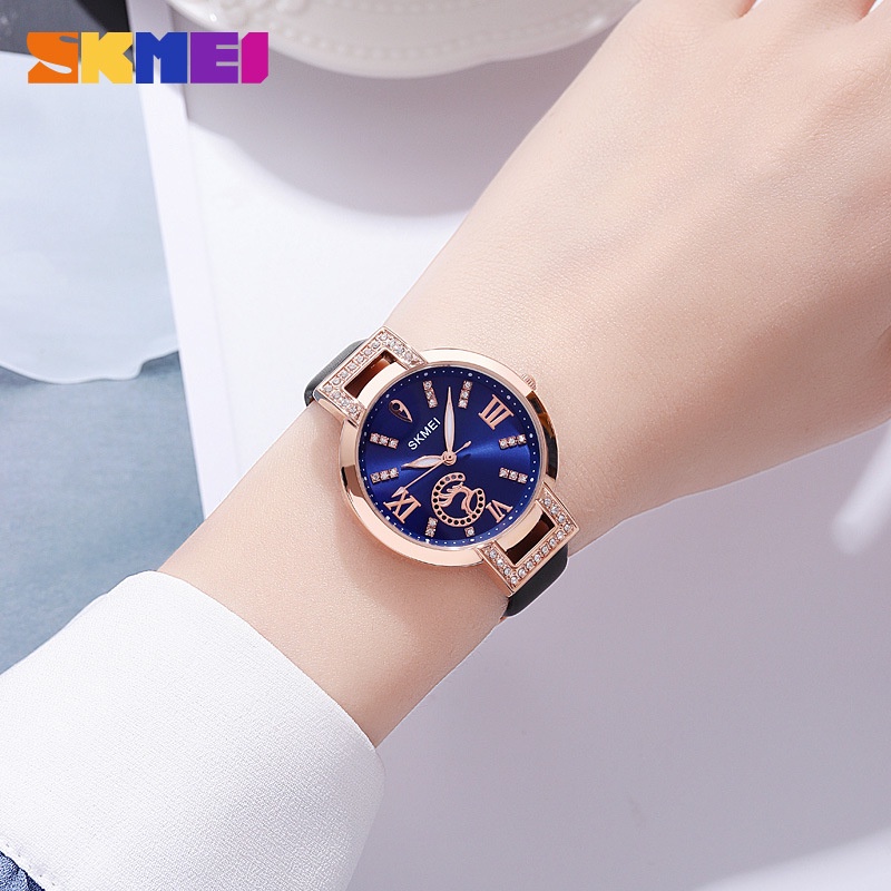 SKMEI 1977 Jam Tangan Wanita Analog Tali Kulit WATCHKITE WKOS