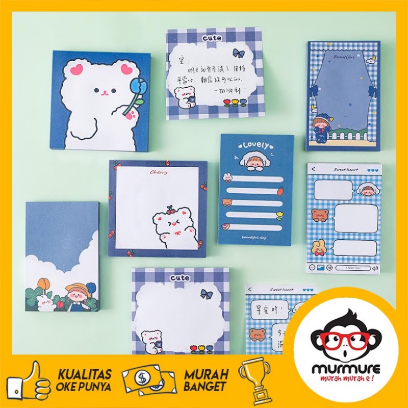 

MURMURE I STICKY NOTE BLUE GIRL MESSAGE NOTE MEMO TEMPEL CUTE CARTOON