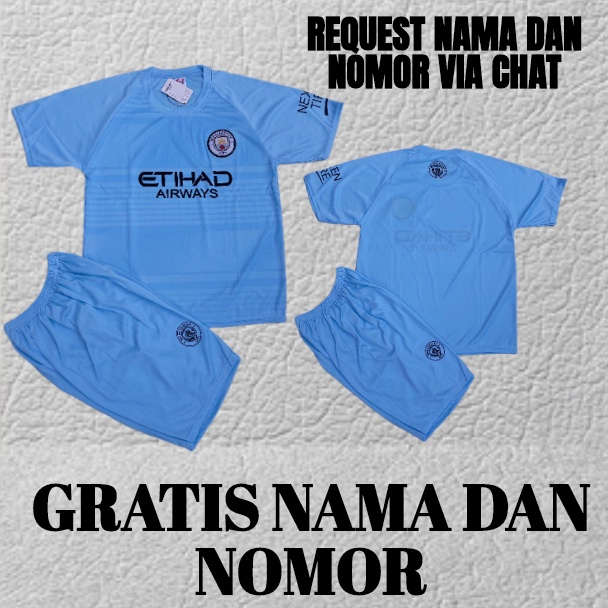 SETELAN BAJU BOLA ANAK MANC CITIY USIA 0-13THN