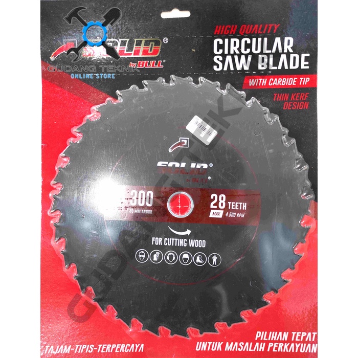 (HITAM) Mata Pisau Kayu Circular Saw TANDUK 12&quot; 300mm 28T 40T SOLID / Mata Gergaji Circle 12 Inch 300x28T 300x40T Circular Saw Blade SOLID