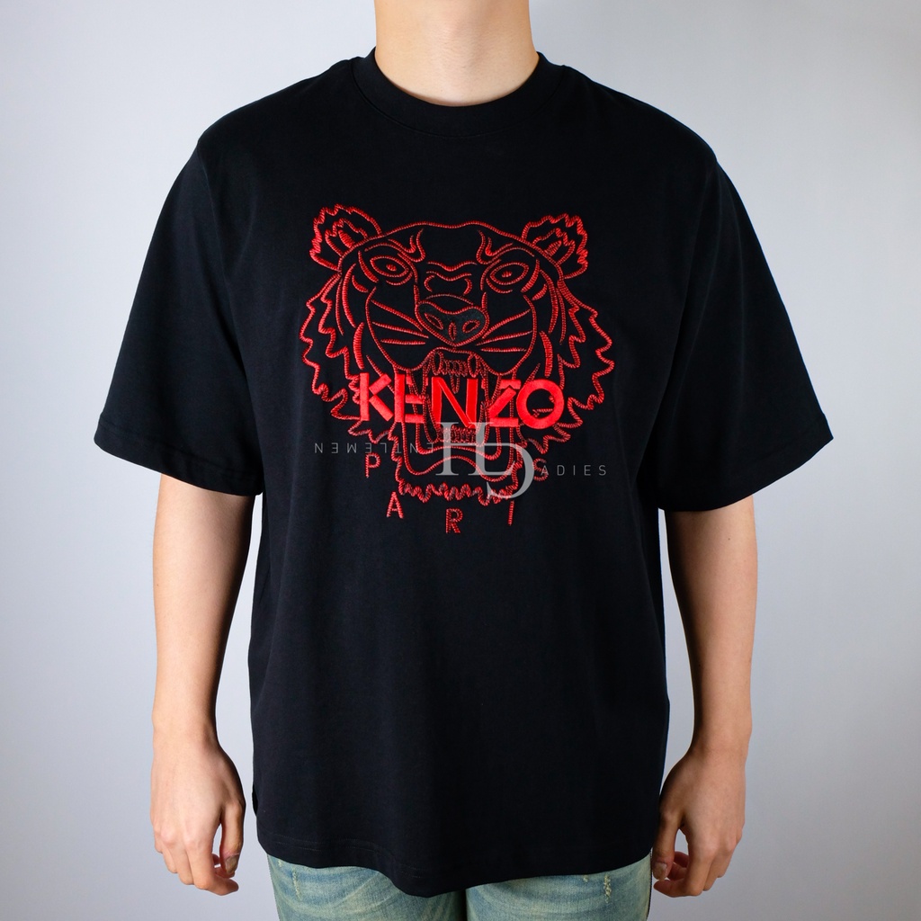 Knzo SS21 Men Embroidered Tiger Tee Black/Red 100% Authentic