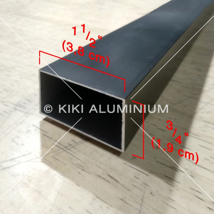 Hollow Aluminium 19 x 38 mm (3/4" x 1 1/2") - Panjang 6 meter