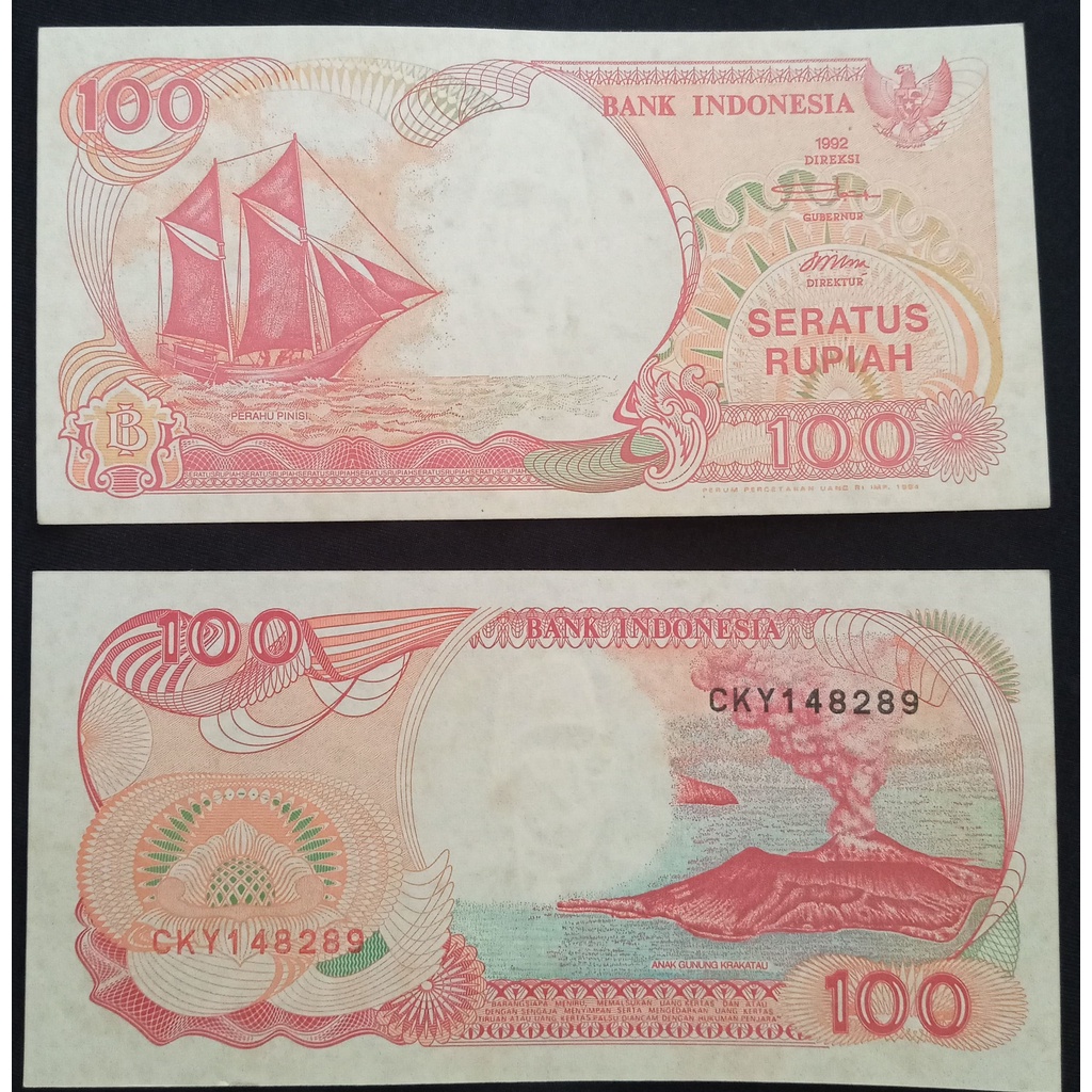 Uang Kuno 100 Rupiah Pinisi 1992