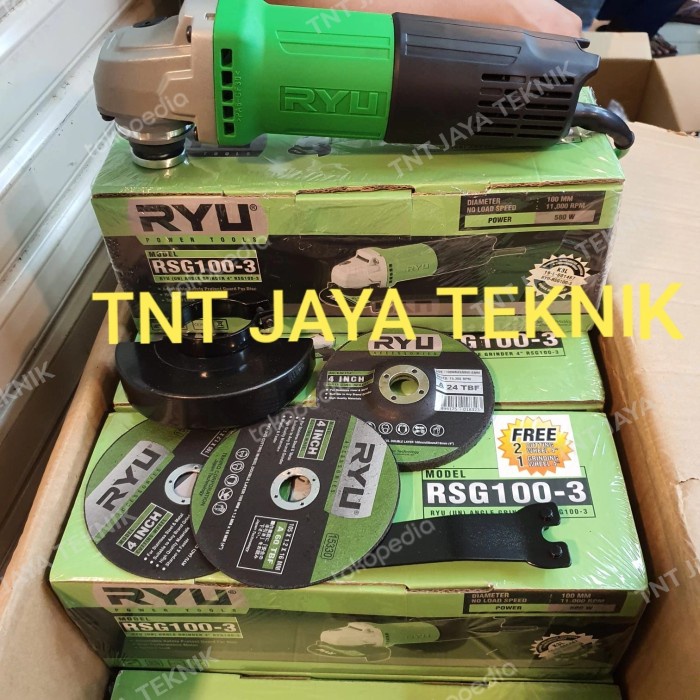 Mesin Gerinda Tangan 4" Ryu Rsg 100-3 / Gurinda Tangan Ryu Rsg 100-3