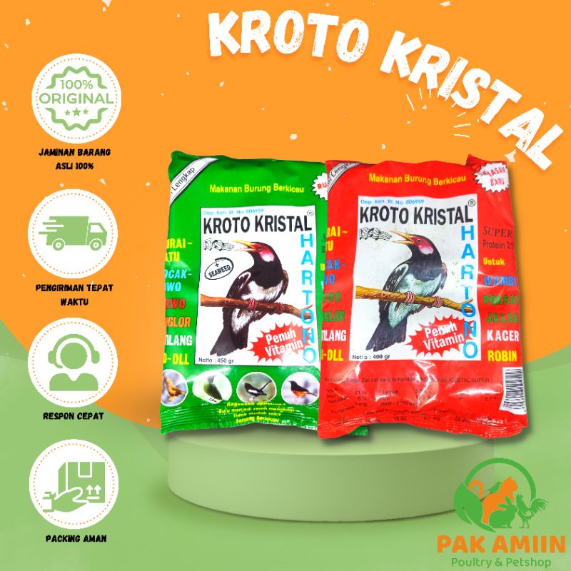 Kroto kristal Hartono Pakan Burung