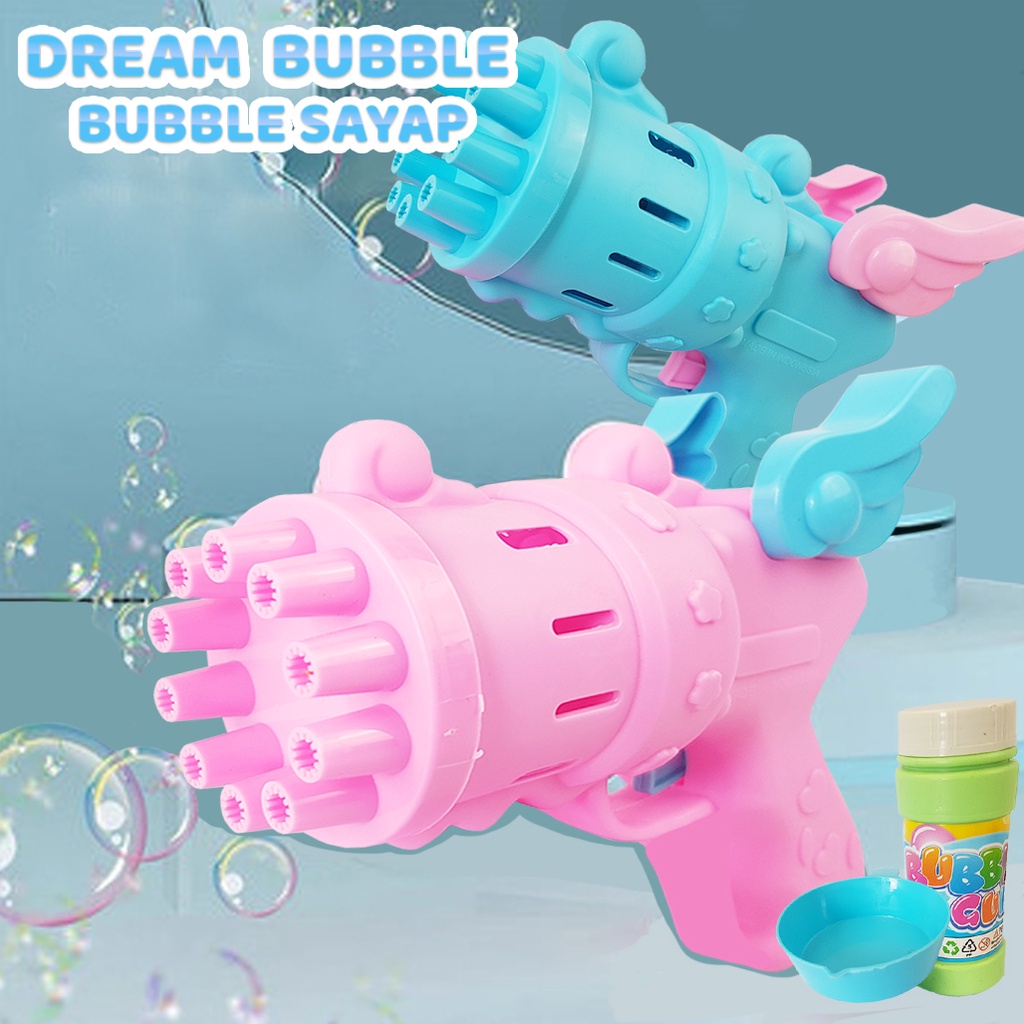 Mainan Bubble Gun Sayap / Mainan Gelembung Sabun / Mainan Tembakan Balon Gatling Anak / Mainan Elektrik Edukasi Edukatif SH677