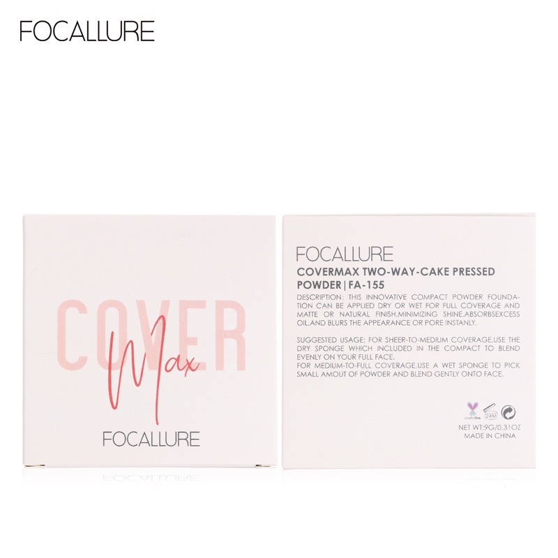 NIK - Focallure Matte Compact Powder Pressed Powder Oil Control Lightweight Two Way Cake Flawless Powder FA155 BPOM ORIGINAL