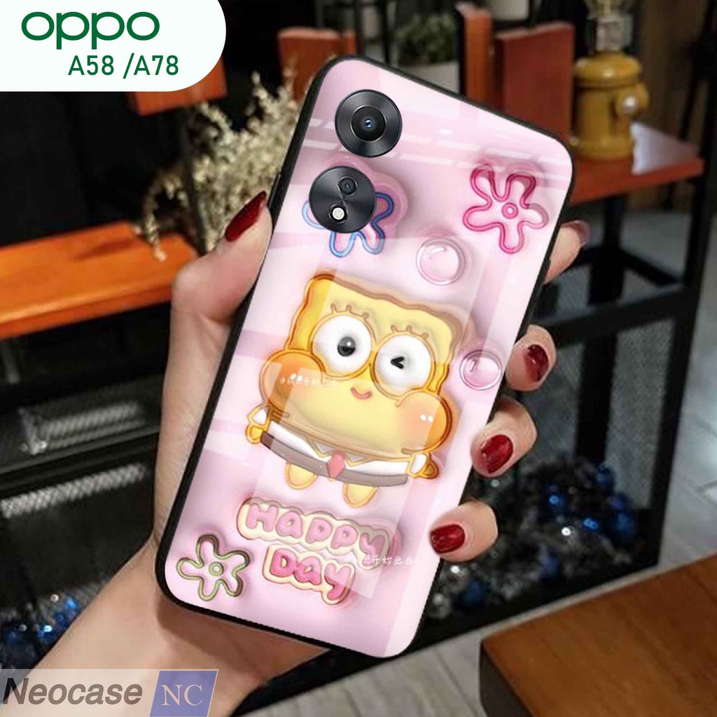 Softcase Glass Kaca Oppo A58 A78  - Case HP Oppo A58 A78 - Casing HP Oppo A58 A78 - N153