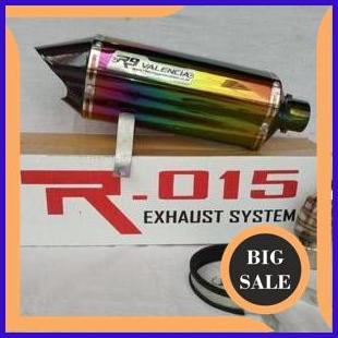 Knalpot R9 Valencia Rainbow Slip On Ninja 250Fi / Carbu, Ninja 300Fi ABS SE, Z250, MT25, R25 ( Plug