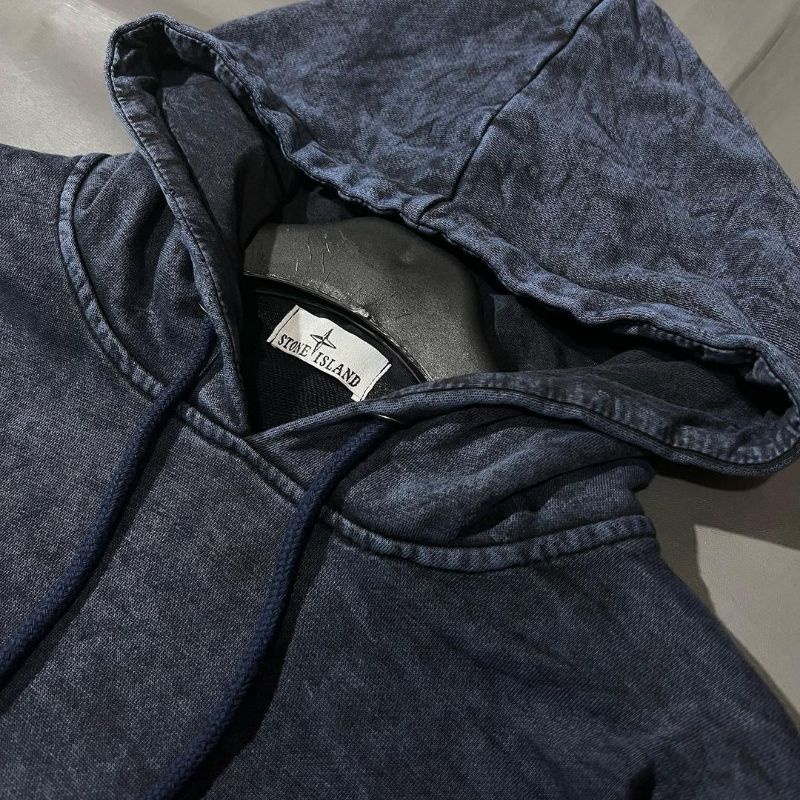 -FRMNSH- HOODIE PREMIUM STONE ISLAND NAVY FULL TAG LABEL CASUAL HYPE