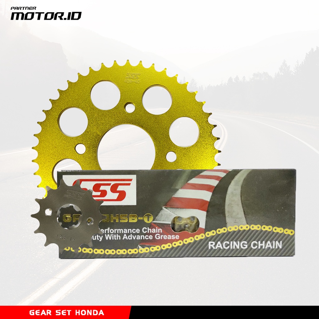 GEAR SET SSS GOLD HONDA CB150R CBR150R MEGAPRO VERZA 150 428 LUBANG NAP GEAR 4
