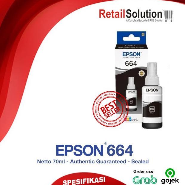 TINTA EPSON 664 ORIGINAL BLACK - TINTA PRINTER EPSON L120 L310 L360 .