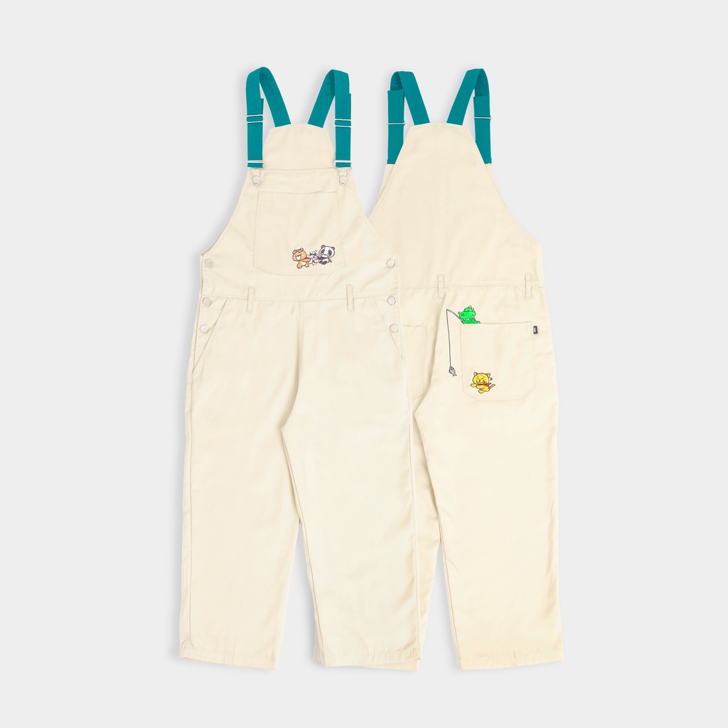 CRSL Cream Sandey Overall | Jumpsuit Playsuit Overall Panjang | Celana Terusan