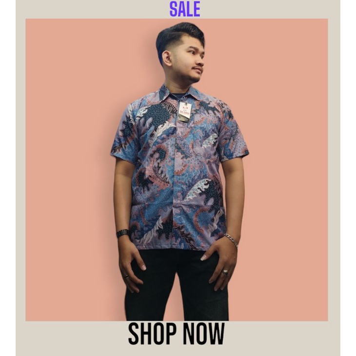 BATIK PENDEK PRIA KATUN MODERN TERKINI MURAH M L XL XXL START+